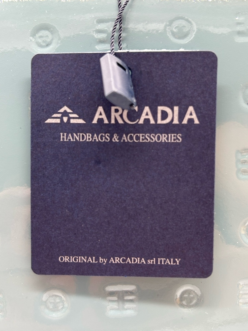 Arcadia Patent Leather Crossbody Bag Blue Tan Made in Italy New With Tag - Picture 8 of 15